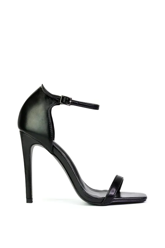 Bambi' Square Toe Party Stiletto High Heel Strappy Sandals - XY London