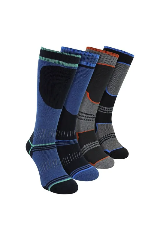 4 Pack Thermal Ski Socks | Knee High Socks for Snow Boots - Sock Snob