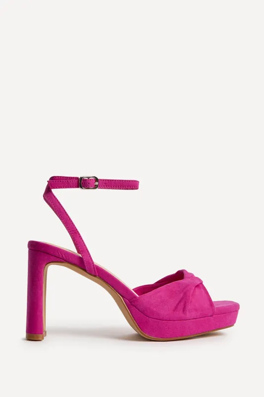 Mavie Fuchsia Platform Heeled Sandals - Linzi