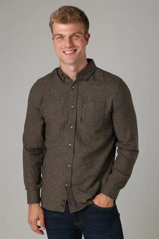 Checked Cotton Long Sleeve Shirt - Tokyo Laundry