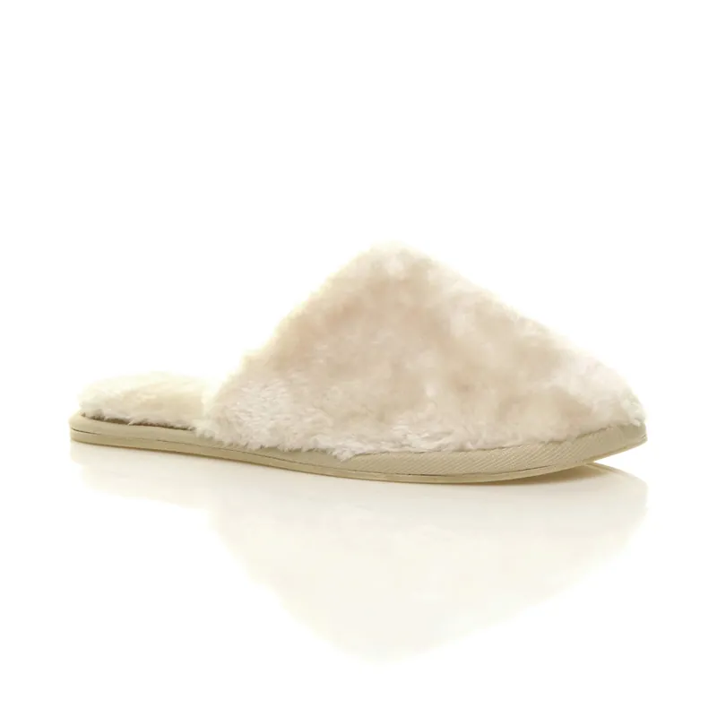 Faux Fur Fluffy Slippers - AJVANI