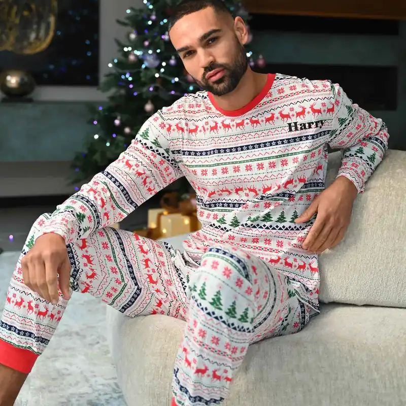 Personalised Fairisle Christmas Pyjamas - Lulabay