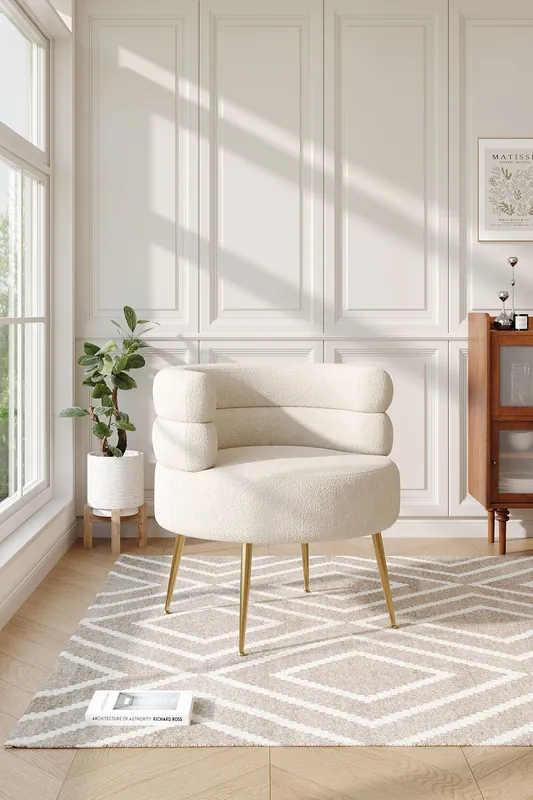 Luxury Teddy Velvet Dressing Make-up Chair