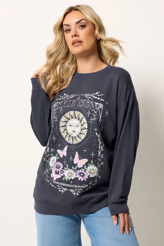 Celestial Graphic Print Sweatshirt - Yours
