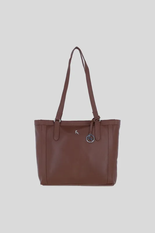 'Ballina' Genuine Leather Shoulder Bag with Silver Hardware - Ashwood Leather