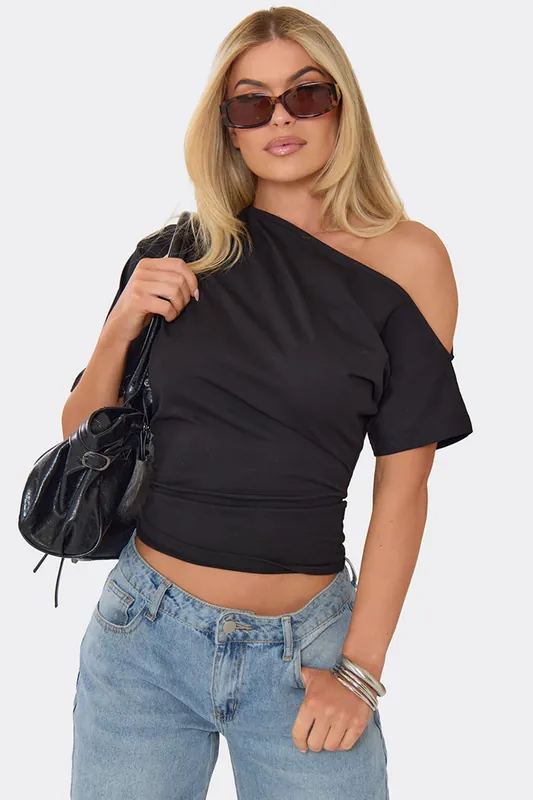 Short Sleeve Off The Shoulder T-shirt