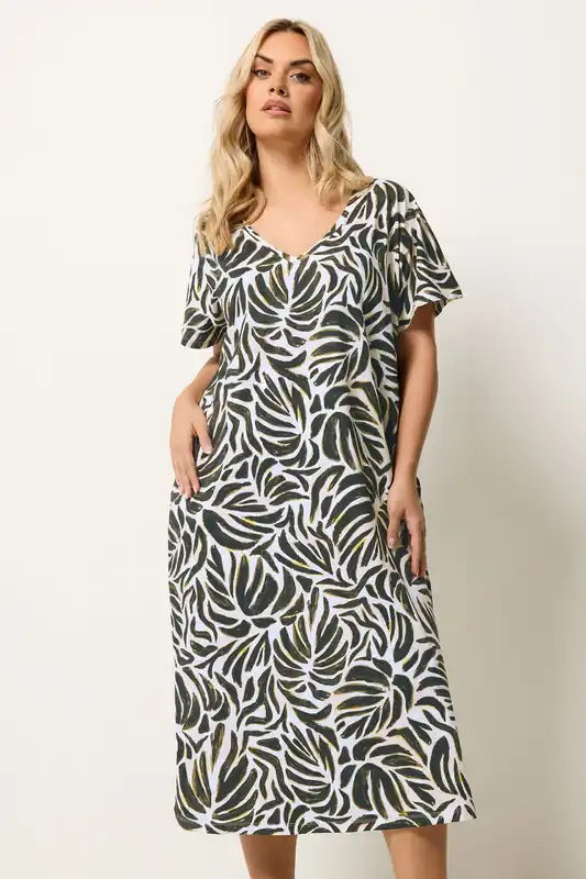Leaf Print Midi Dress - Yours