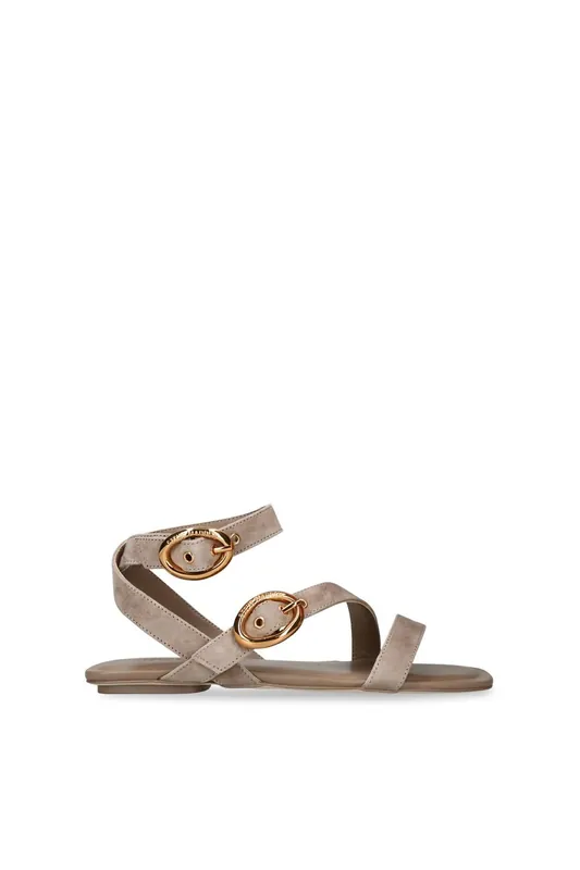 Karmin Taupe Suede' Suede Sandals - STEVE MADDEN