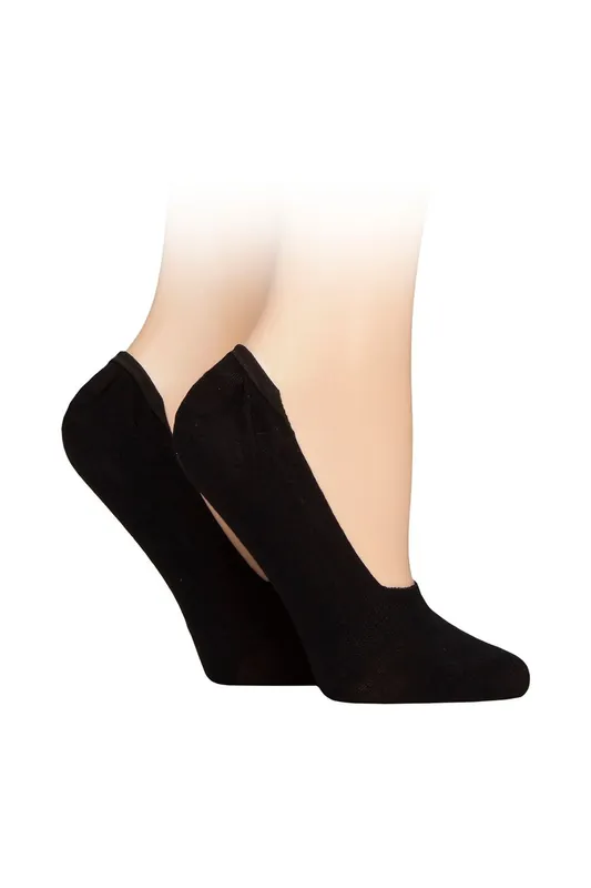 2 Pair Bamboo Seamless Shoe liners with Silicone Heel Grips - ELLE