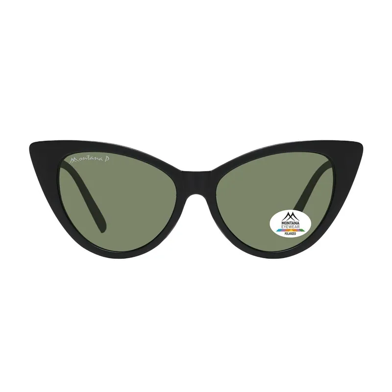 Cat Eye Matte Black Green Polarized MP71 - montana