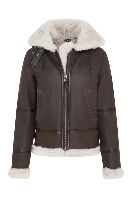 Hooded Sheepskin Flying Leather Jacket-Palermo