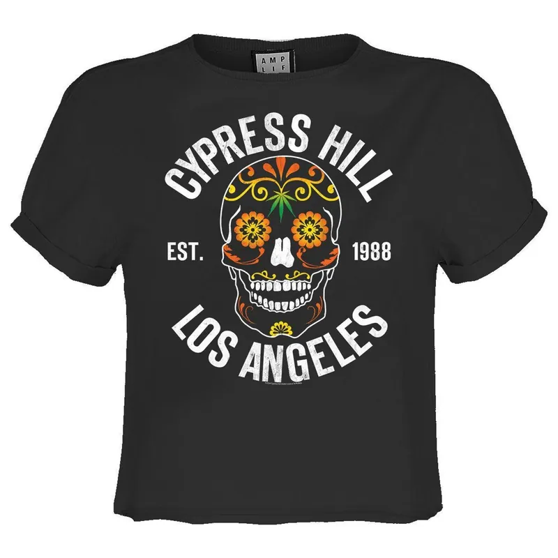 Floral Skull Cypress Hill Crop T-Shirt