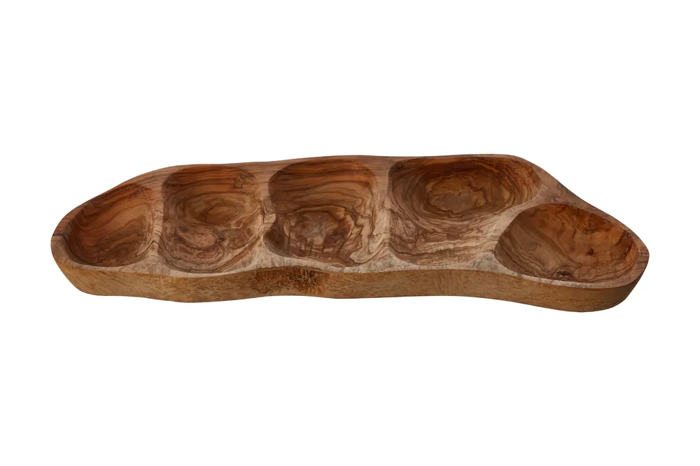 Kora 5 Section Antipasti Dish, Renewable Olive Wood - Orsina