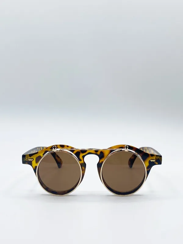 Brown Flip Lens Sunglasses - SVNX