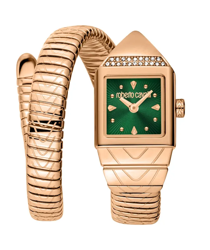 Roberto Cavalli Women Snake Stainless Steel Two Tone Silver & Gold Color Watch