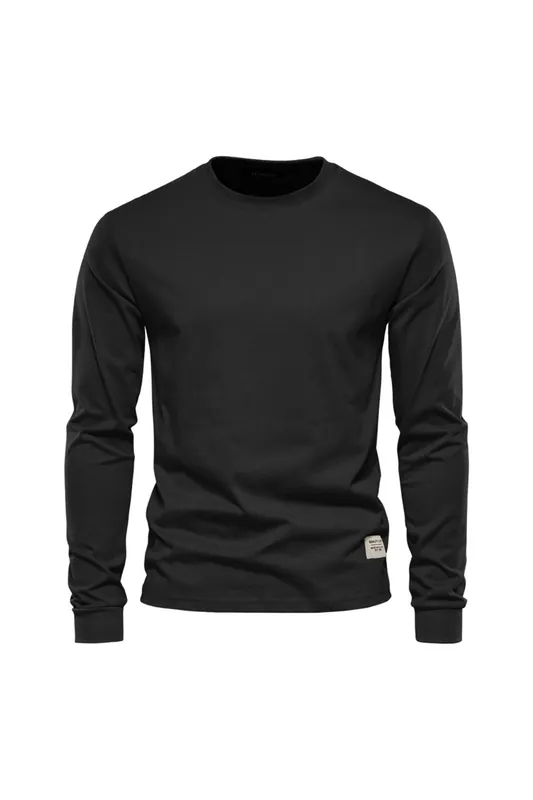 Long-Sleeved Crew Neck T-Shirt