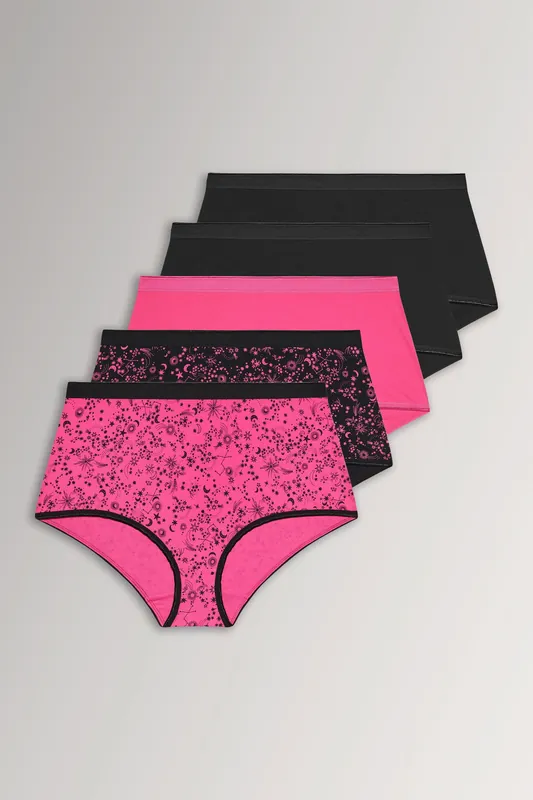 5 Pack Celestial Print Full Briefs - Yours