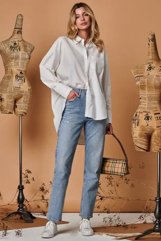 Keyhole Back Detail Blouse - Jolie Moi