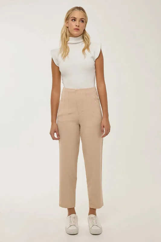 Nude Fitted High Waisted Trousers - Hiccup