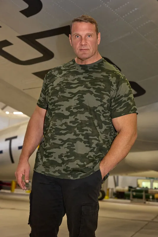 Camo Print Crew Neck T-Shirt