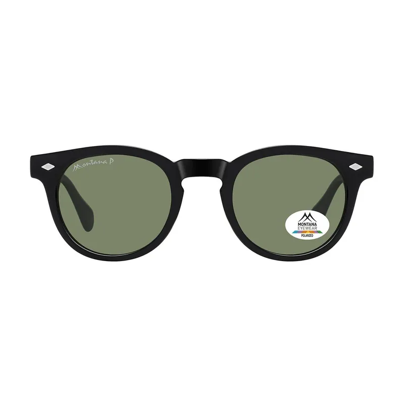 Round Shiny Black G-15 Green Polarized MP191