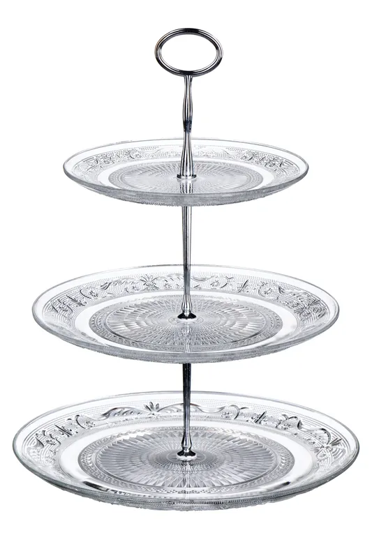 Modern Clear Glass 3 Tier Cake Stand, Functional Design 3 Tier Cake Stand, Versatile Three Tier Tray - Orsina