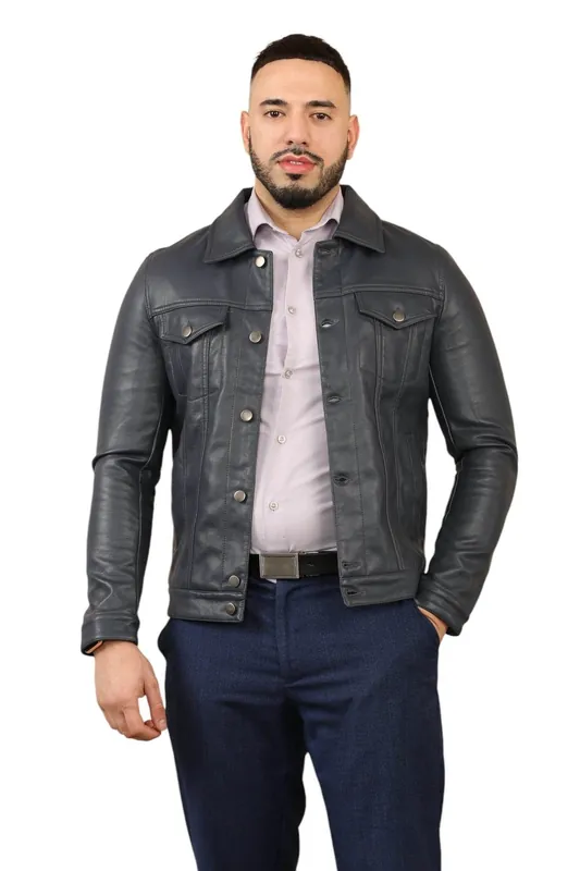 Men's Classic PU Leather Jacket - ELAINA FASHION
