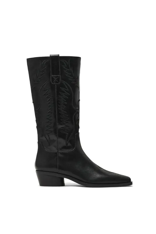 Trevi Boot Black' Leather Boots - STEVE MADDEN