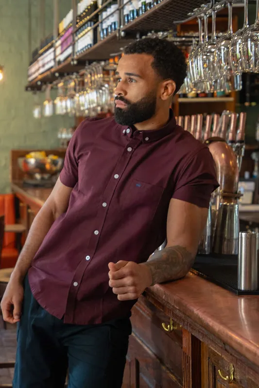 Cotton Oxford Short Sleeve Shirt - Brave Soul