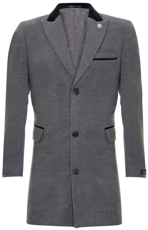 3/4 Long Overcoat Jacket Herringbone Tweed Coat Peaky Blinder - Infinity Leather