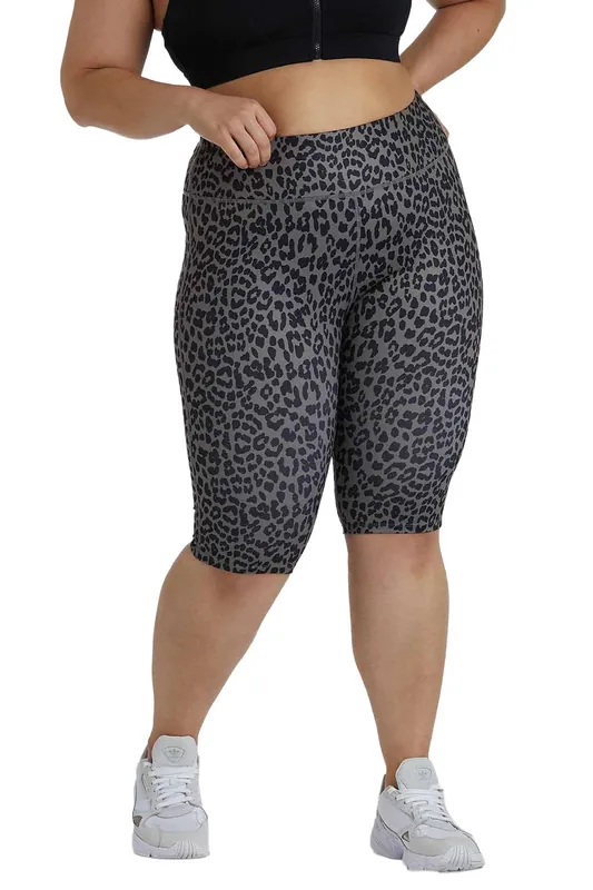 Dusty Olive Leopard Curve 'Shorts' - Wolf & Whistle