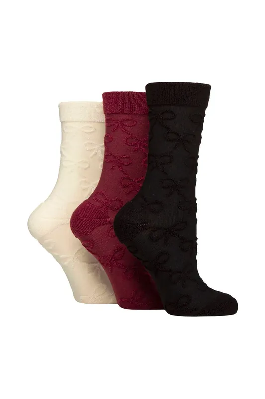 Women's 3 Pair Bamboo Textured Patterned Socks - SOCKSHOP