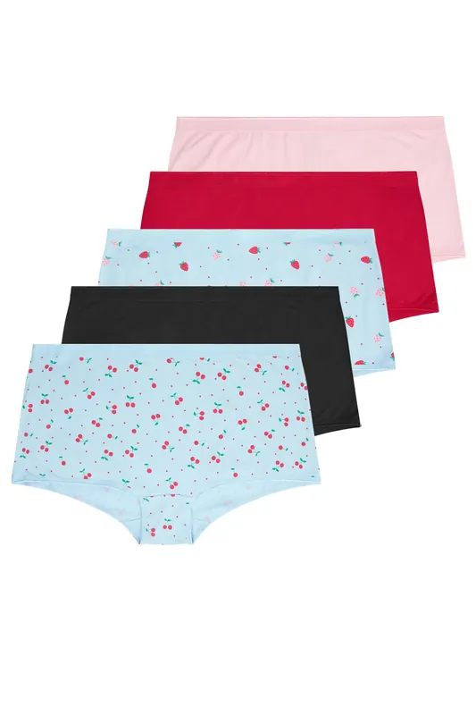 5 Pack Berry Print Shorts - Yours