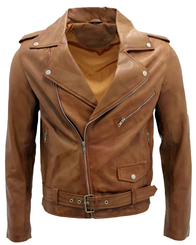 Classic Brando Leather Biker Jacket-Antalya