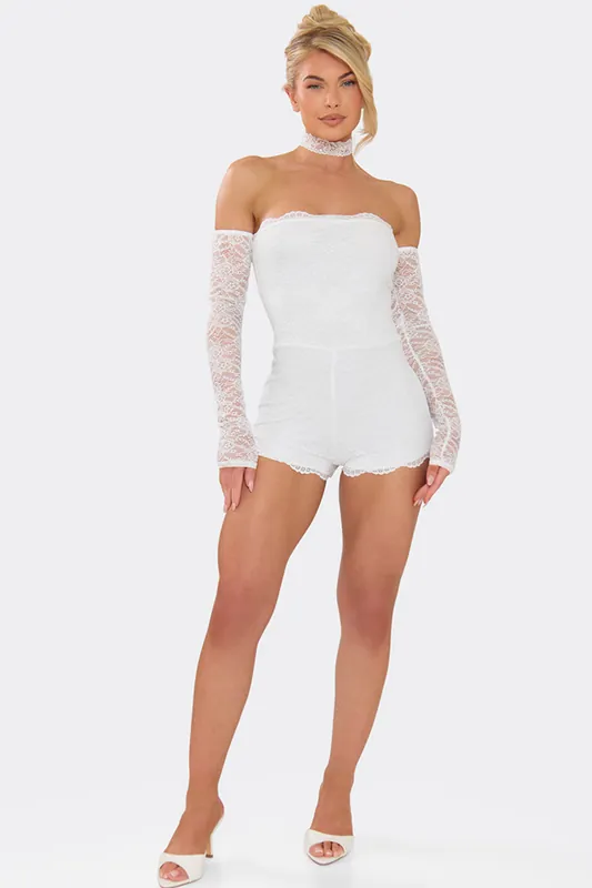 Sleeveless Lace Playsuit - EGO