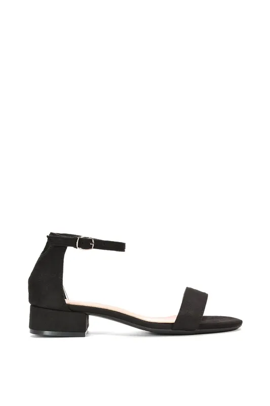 Tate' Low Block Heel Sandals With Ankle Strap - XY London