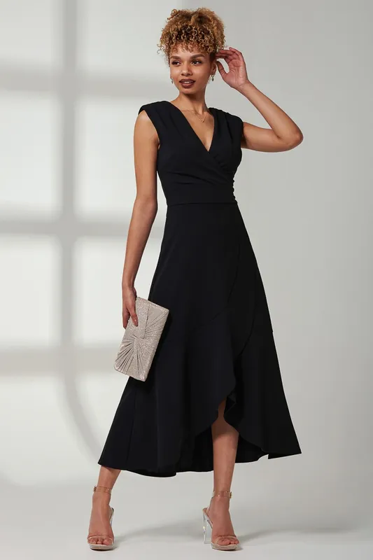 Preslie Wrap Frill Hem Maxi Dress - Jolie Moi