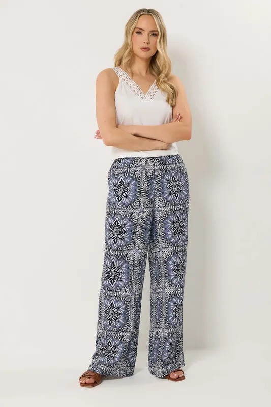 Tall Tile Print Wide Leg Trousers - Long Tall Sally