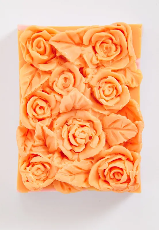 Orange and Pink Bed of Roses Floral Soap - Liquorish