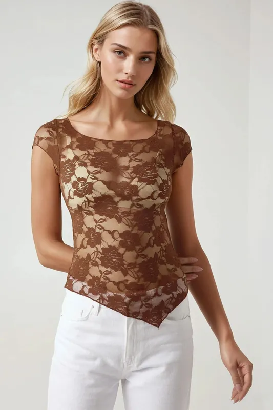 Floral Lace Crop Top Pika Collection - Hiccup