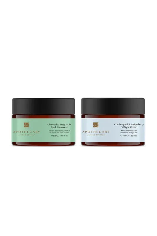Juniperberry Oil Night Cream + Zingy Charcoal Mask Treatment Kit - Dr. Botanicals