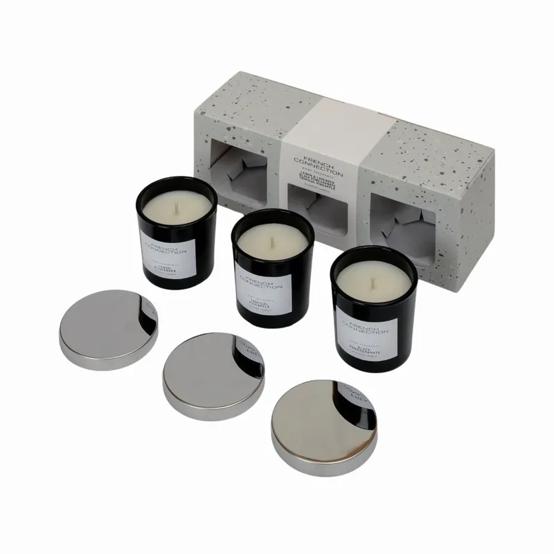 Black Collection Trio Scented Candle Gift Set 3×47g – Luxury Home - French Connection