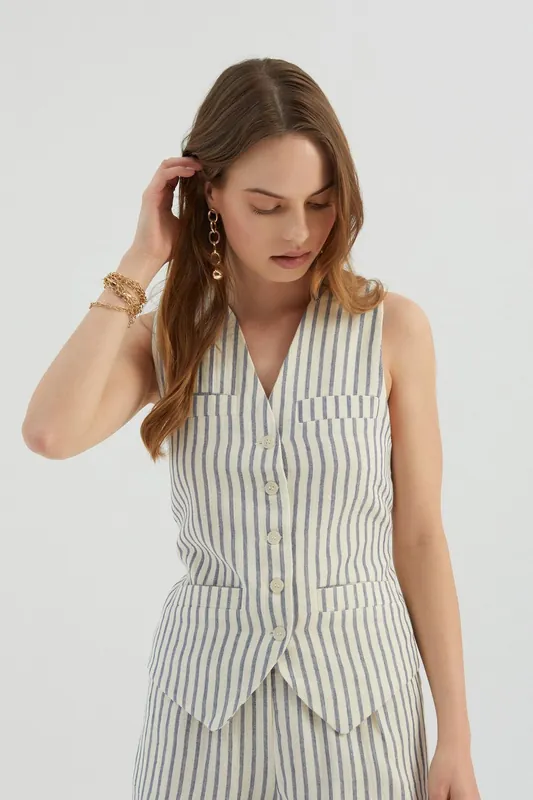 Striped Tailored Waistcoat - Hiccup