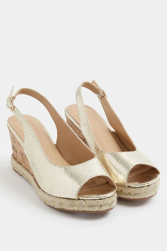 Snake Wedge Sandals In Wide E Fit - Yours