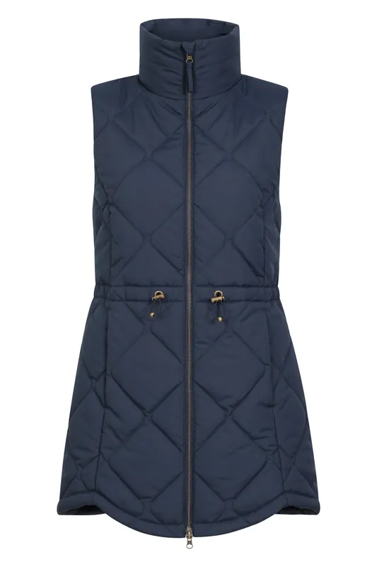 Rye' Warm Cosy Adjustable Fit Long Quilted Gilet - Mountain Warehouse