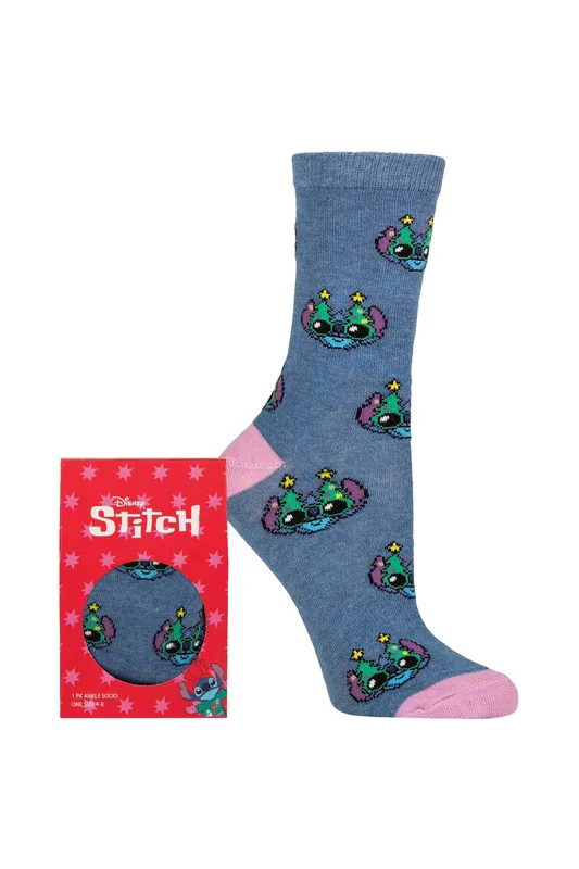 Women's 1 Pair Disney Stitch Christmas Gift Boxed Cotton Socks - SOCKSHOP