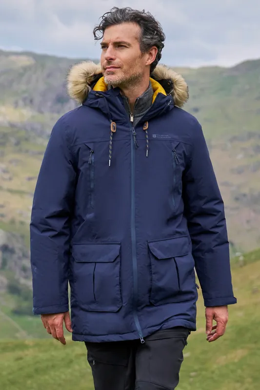 ’Traverse’ Breathable Waterproof Full Zipped Hooded Down Jacket Coat - Mountain Warehouse