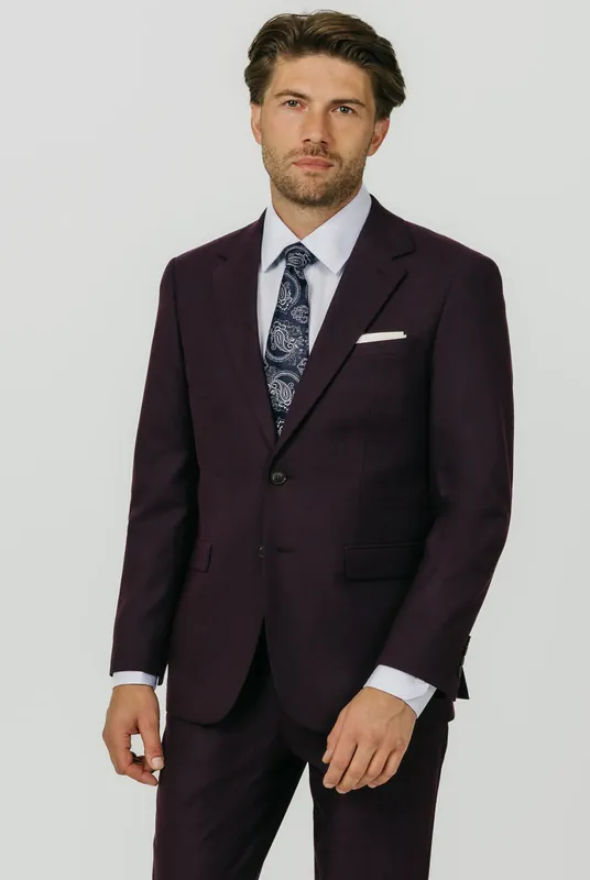 Blackberry Twill 2 Piece Suit - Dobell