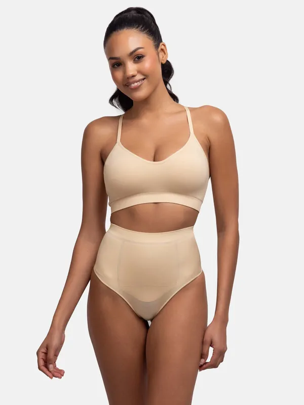 Mid Waist Thong Beige - Dorina