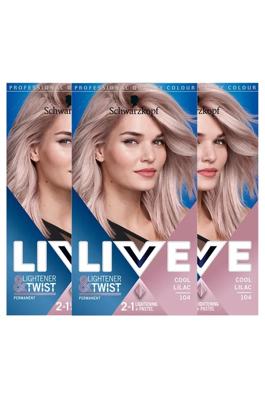 Live 2in1 Lightener+Twist 'Hair Dye' 104 Cool Lilac 3x - Schwarzkopf